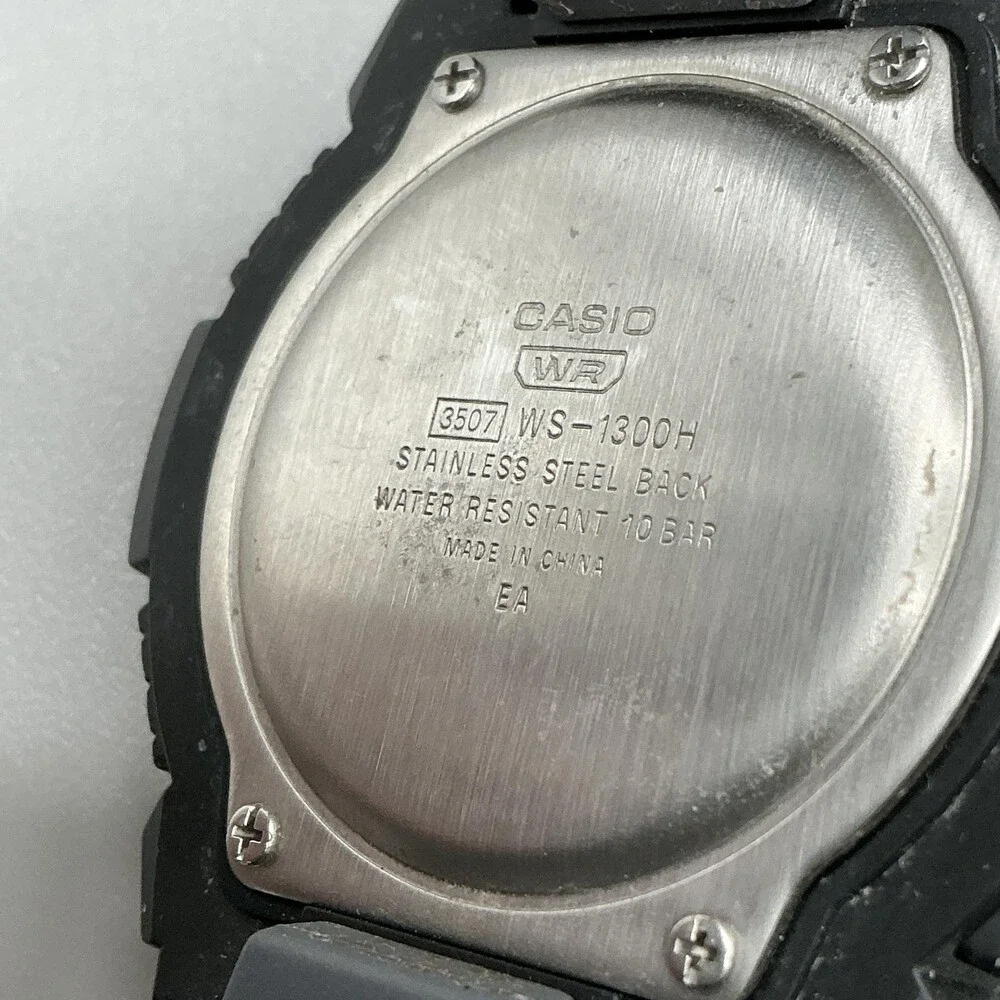 Casio WS-1300H Mens Watch 51mm Digital WR 100M Tide Moon Phase Day Date